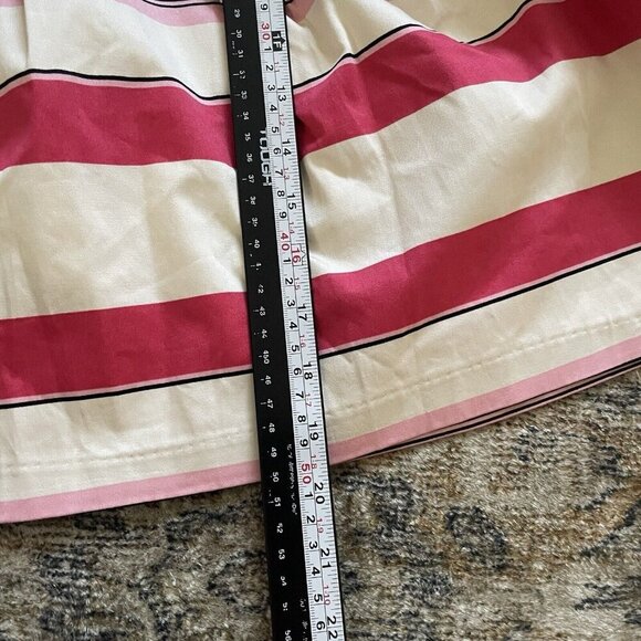 New York & Company NWT Striped Pleated A-line Skirt Sz 8 Multicolor Pink Preppy - Picture 11 of 12